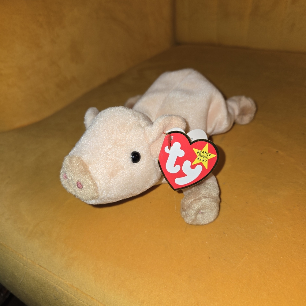 Ty Beanie Baby Knuckles Pig Plush 1999, Valuable W Tag Errors